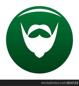 Big mustache and beard icon. Simple illustration of big mustache and beard vector icon for any design green. Big mustache and beard icon vector green
