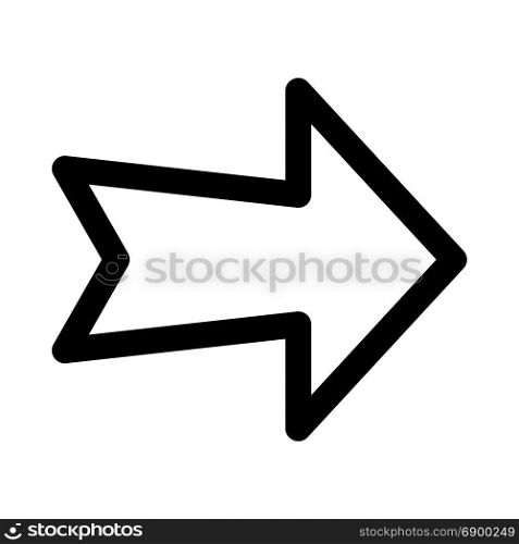 big notched arrow, icon on isolated background