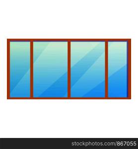 Big office window icon. Cartoon of big office window vector icon for web design isolated on white background. Big office window icon, cartoon style