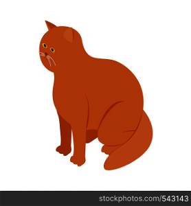 Big orange cat icon in isometric 3d style isolated on white background. Animals symbol . Big orange cat icon, isometric 3d style