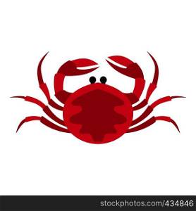 Big pink crab icon flat isolated on white background vector illustration. Big pink crab icon isolated