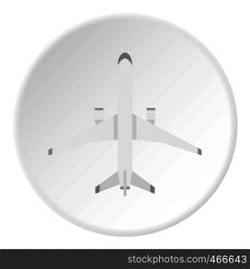 Big plane icon in flat circle isolated on white background vector illustration for web. Big plane icon circle