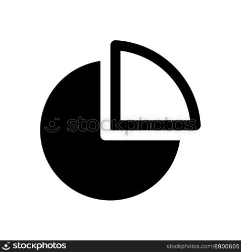 big quarter pie chart, icon on isolated background