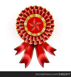 Big Red Award Label with star and ribbons