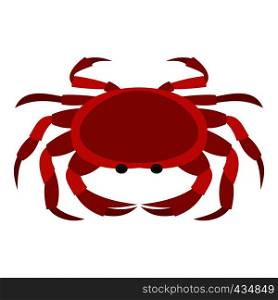 Big red crab icon flat isolated on white background vector illustration. Big red crab icon isolated