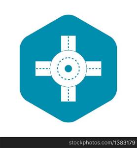 Big road junction icon. Simple illustration of big road junction vector icon for web. Big road junction icon, simple style