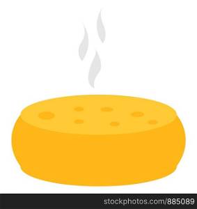 Big round cheese, illustration, vector on white background.