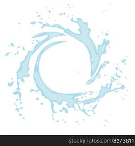 Big round water or oil splash icon. Icon of flowing drop, wave, splash, splash of nature isolated on white background. Dripping liquid. Water spill. A drop of rain and a drop of sweat.