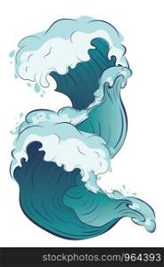 Big rushing sea or ocean waves design.