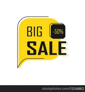 Big sale 50 percent off abstract banner on a white background. Vector EPS 10