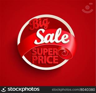 Big sale banner. Big sale banner. Discount concept illustration. For retail