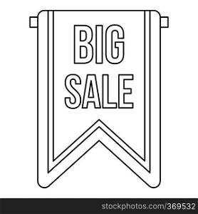 Big sale banner icon in outline style on a white background vector illustration. Big sale banner icon, outline style