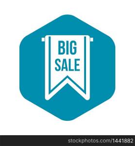 Big sale banner icon in simple style on a white background vector illustration. Big sale banner icon, simple style