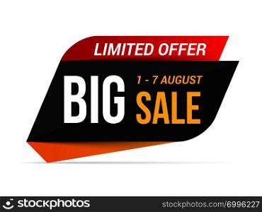 Big sale banner, limited offer, vector eps10 illustration. Big Sale Banner