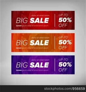 Big sale banner. Sale and discounts. Vector illustration. Big sale horizontal banners