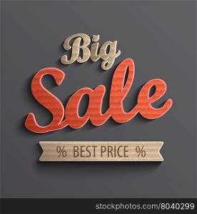 Big sale banner. Sale and discounts. Vector illustration. Inscription big sale for banner.