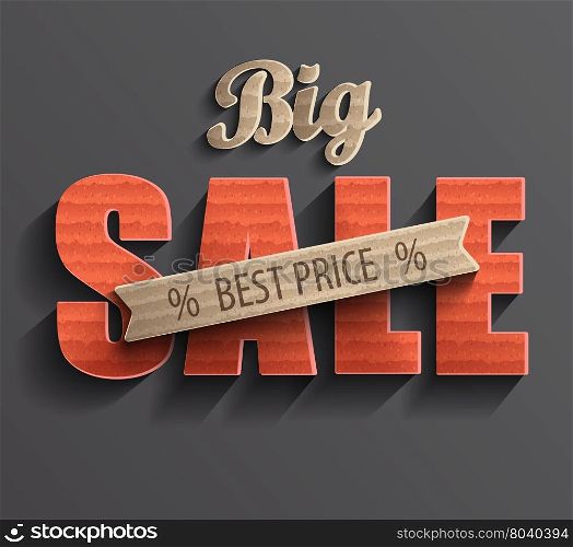 Big sale banner. Sale and discounts. Vector illustration. Poster big sale.