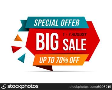 Big sale banner, special offer, vector eps10 illustration. Big Sale Banner