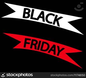 Big sale black friday. Text for advertising and design in ribbons. Big sale black friday. Text for advertising and design