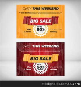 Big sale discount flyer templates with sample text and award icon. Big Sale flyer template