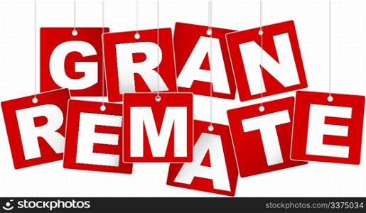Big Sale / Gran Remate Spanish Sign - White Letters on Red Background