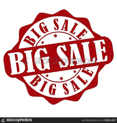 Big sale label or st&on white background, vector illustration