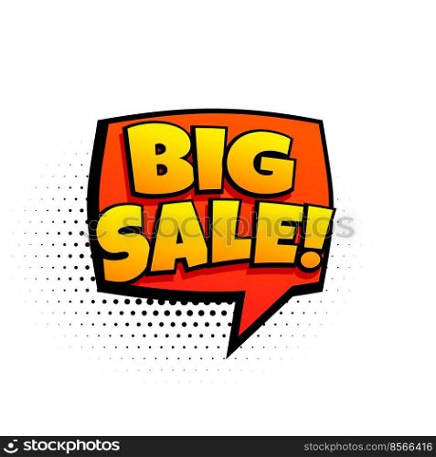 big sale marketing template in comic style