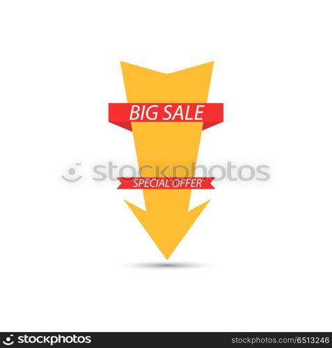 Big sale of special offer on white background. . Big sale of special offer on white background. Vector illustration .