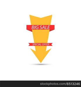Big sale of special offer on white background. . Big sale of special offer on white background. Vector illustration .