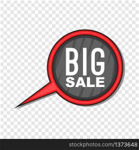 Big sale sign icon in cartoon style isolated on background for any web design . Big sale sign icon, cartoon style