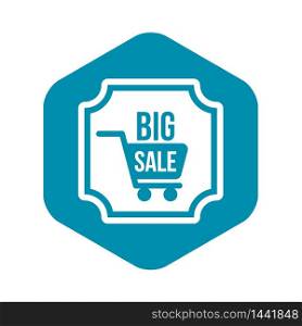 Big sale sticker icon in simple style on a white background vector illustration. Big sale sticker icon, simple style