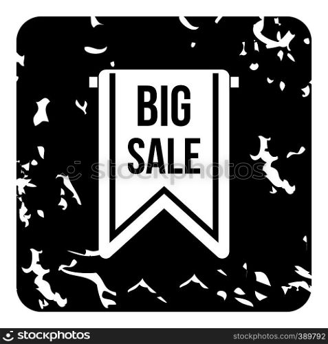 Big sale tag icon. Grunge illustration of big sale tag vector icon for web. Big sale tag icon, grunge style