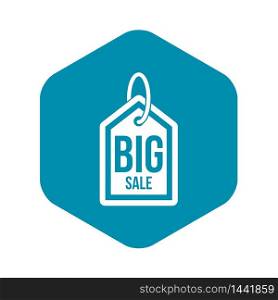 Big sale tag icon in simple style on a white background vector illustration. Big sale tag icon, simple style