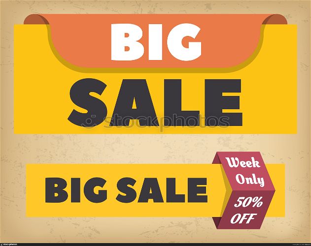 Big sale week only 50 percent off logotype in yellow color. Limited promotion icon for shopping business. Clearance sale sign for advertising retail. Marketing symbol template seasonal poster vector. Shopping Promotion Big Sale and Discount Vector