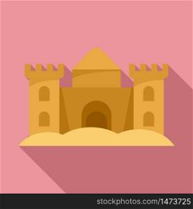 Big sand castle icon. Flat illustration of big sand castle vector icon for web design. Big sand castle icon, flat style