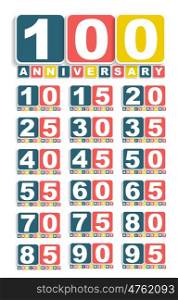 Big Set of Anniversary Label Sign for your Date. Vector Illustration EPS10. Big Set of Anniversary Label Sign for your Date. Vector Illustra