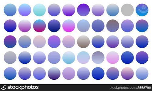 big set of cool blue and purple gradients