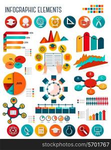 Big set of Education infographics elements. Vector.