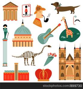 Big set of London symbols, icons, characters and attractions. Big set of London symbols and attractions