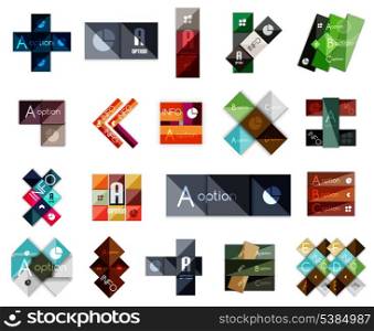 Big set of modern business square templates for business background | numbered banners | business lines | graphic website layout vector