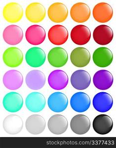Big set of round buttons. Vector