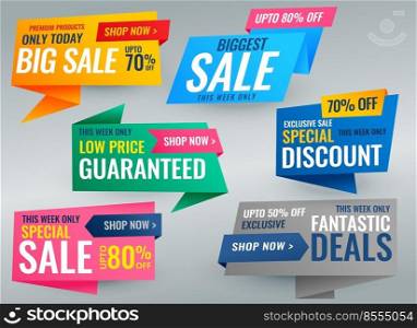 big set of sale promotional banner and tags