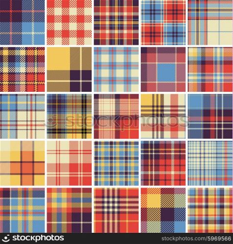 Big set of seamless tartan patterns