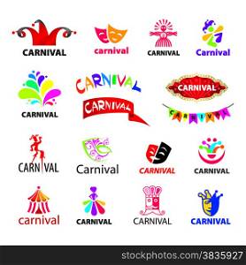 big set of vector logos carnival
