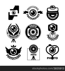 big set of vector logos for professional photographer
