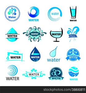 big set of vector logos water