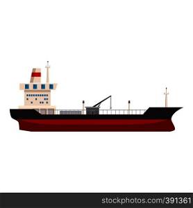 Big ship with oil icon. Cartoon illustration of big ship with oil vector icon for web. Big ship with oil icon, cartoon style