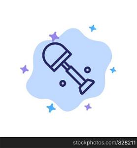 Big, Shovel, Shovels, Spring Blue Icon on Abstract Cloud Background