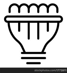 Big smart lightbulb icon. Outline Big smart lightbulb vector icon for web design isolated on white background. Big smart lightbulb icon, outline style