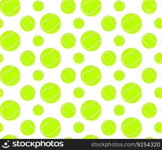 Big tennis game green ball seamless pattern isolated on white background vector. Cartoon doodle sport playing equipment backdrop.